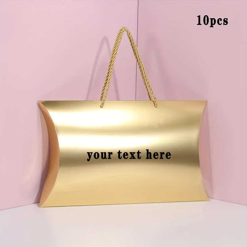 10pcs Personalized Pillow-Shaped Gift Boxes with Handles